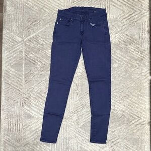 7 For All Mankind Dark Blue Skinny Jeans